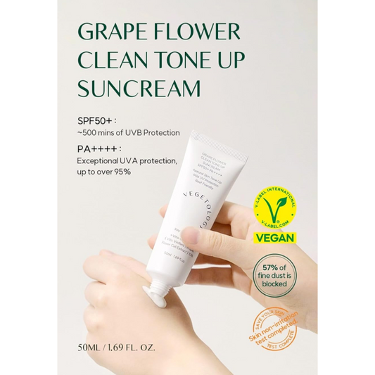 Vegetology Grape Flower Clean Tone Up Suncream