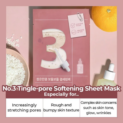 Numbuzin No.3 Tingle-Pore Softening Sheet Mask (Pack of 4)